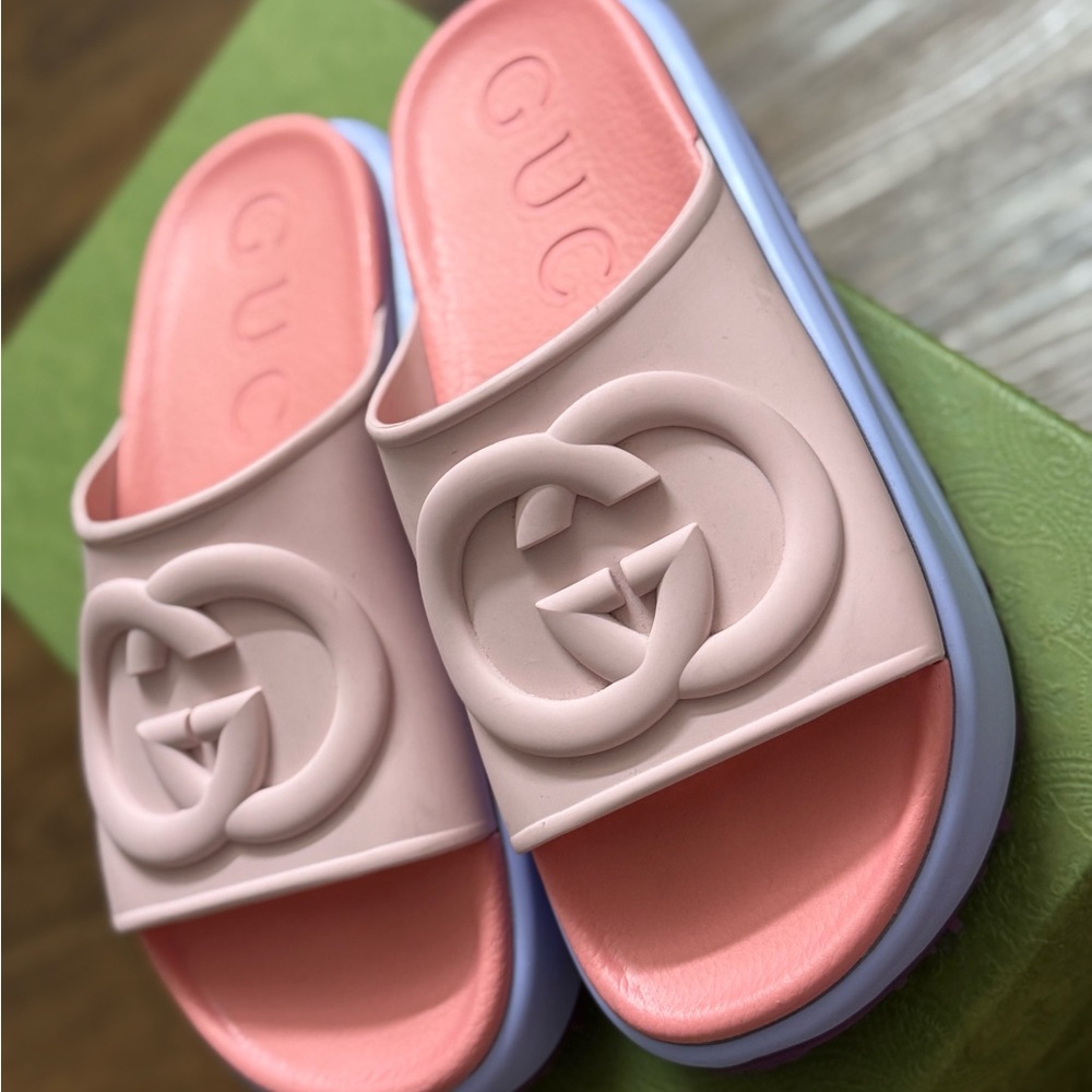 Gucci Pink Slide Sandals